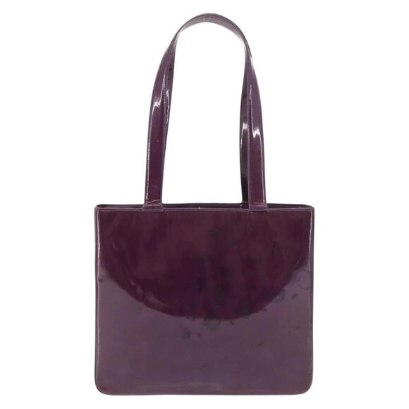CHANEL Tote Bag Patent leather Purple Gold CC Auth bs29957 - Picture 3 of 16